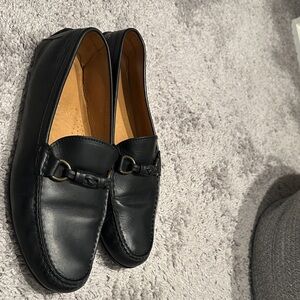 Ralph Lauren Black Leather Slip-On Loafers